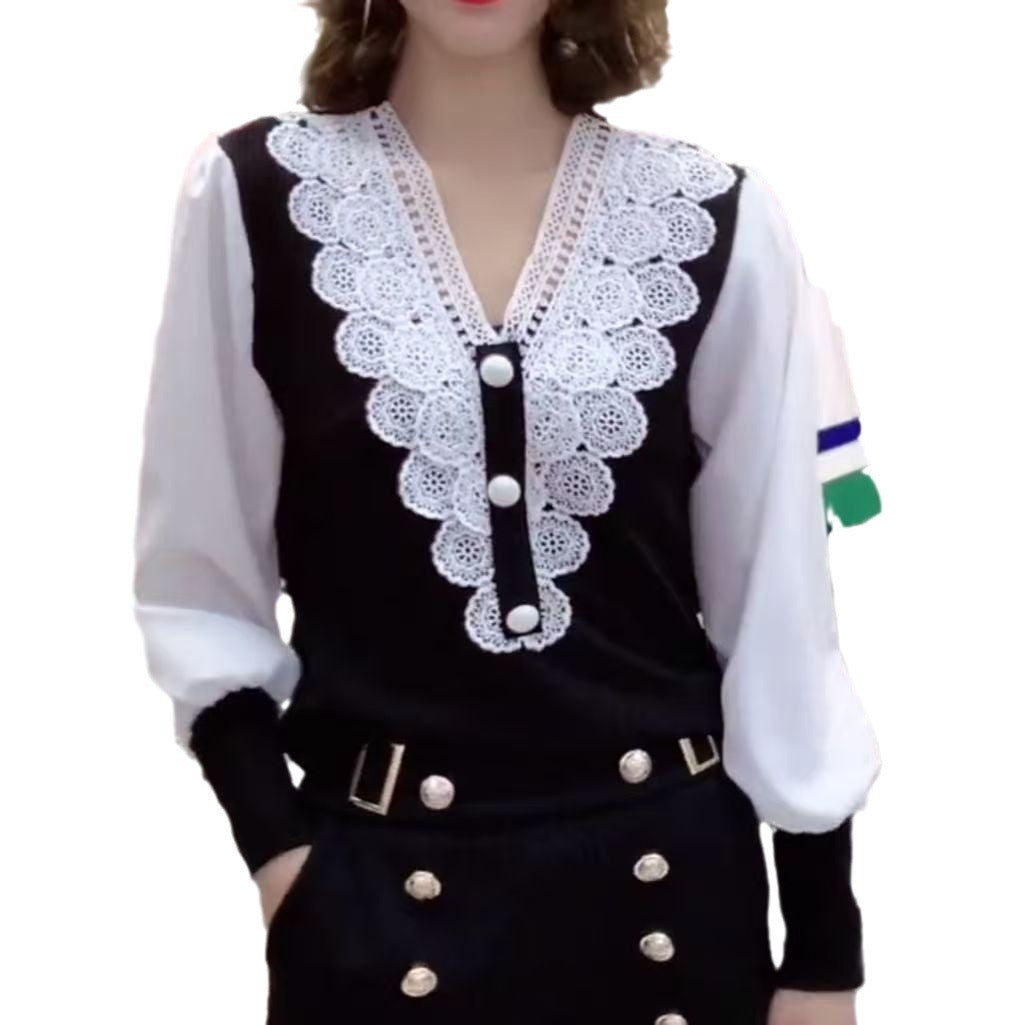 Fashion Lace Chiffon Small Shirt