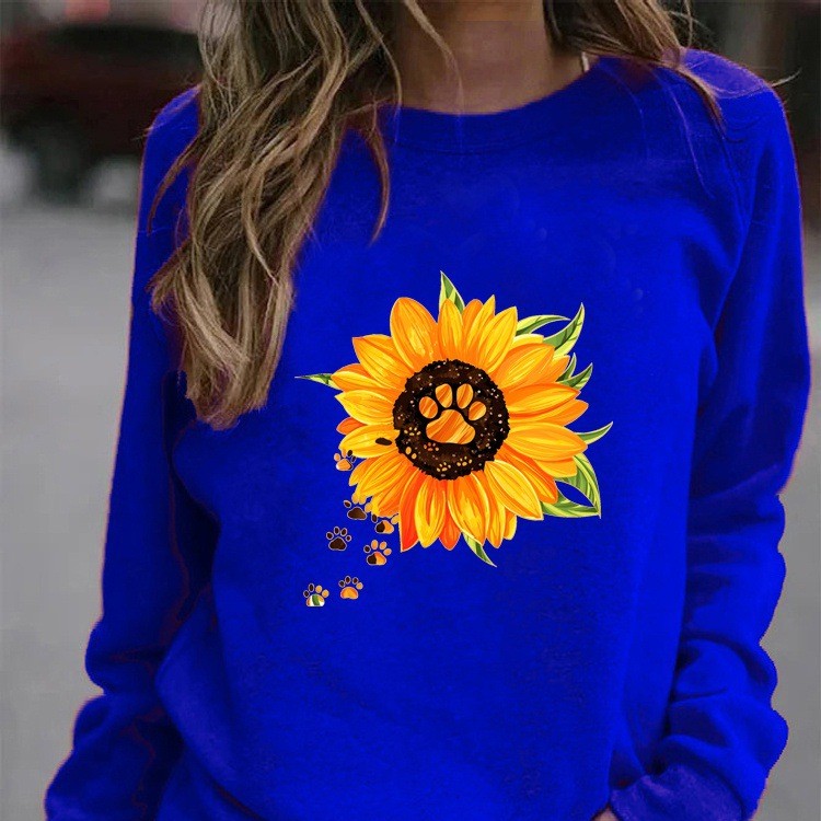 Rundhals Print Sweatshirt Langærmet Dame