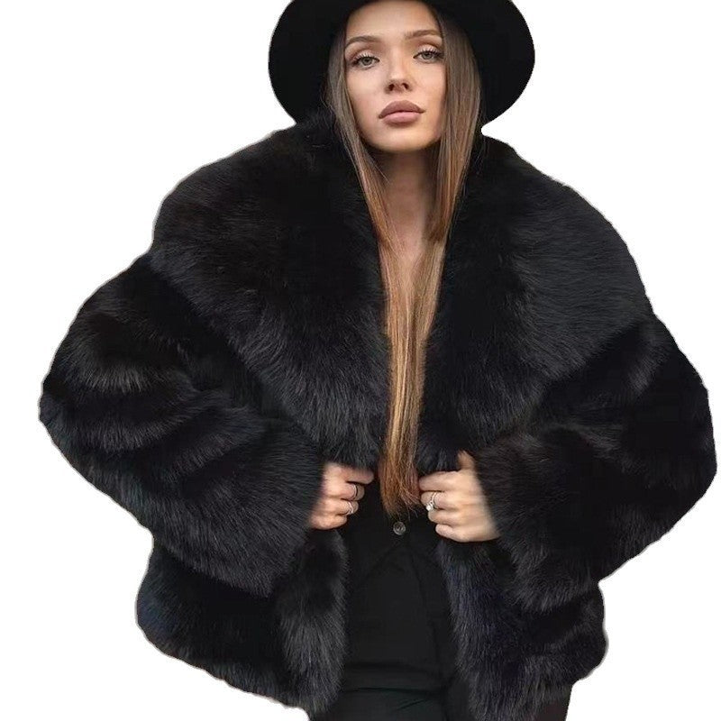 Internet Celebrity Fur Coat Women's Large Lapel Street Shot Fluffy