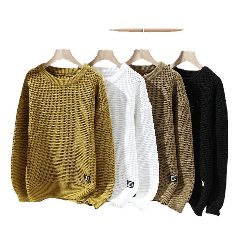 New Round Neck Thick Needle Men's Sweater Vintage Quality
