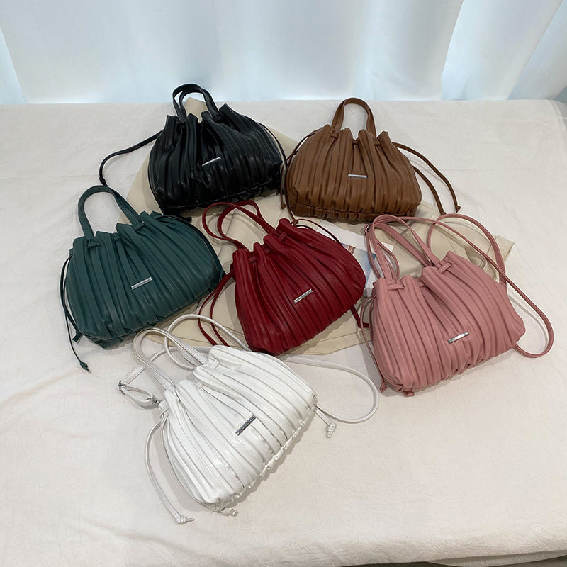 Simple Casual Korean Retro Pleated Wrinkled Cloud Handbag