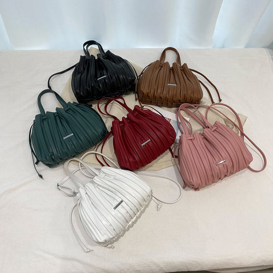 Simple Casual Korean Retro Pleated Wrinkled Cloud Handbag