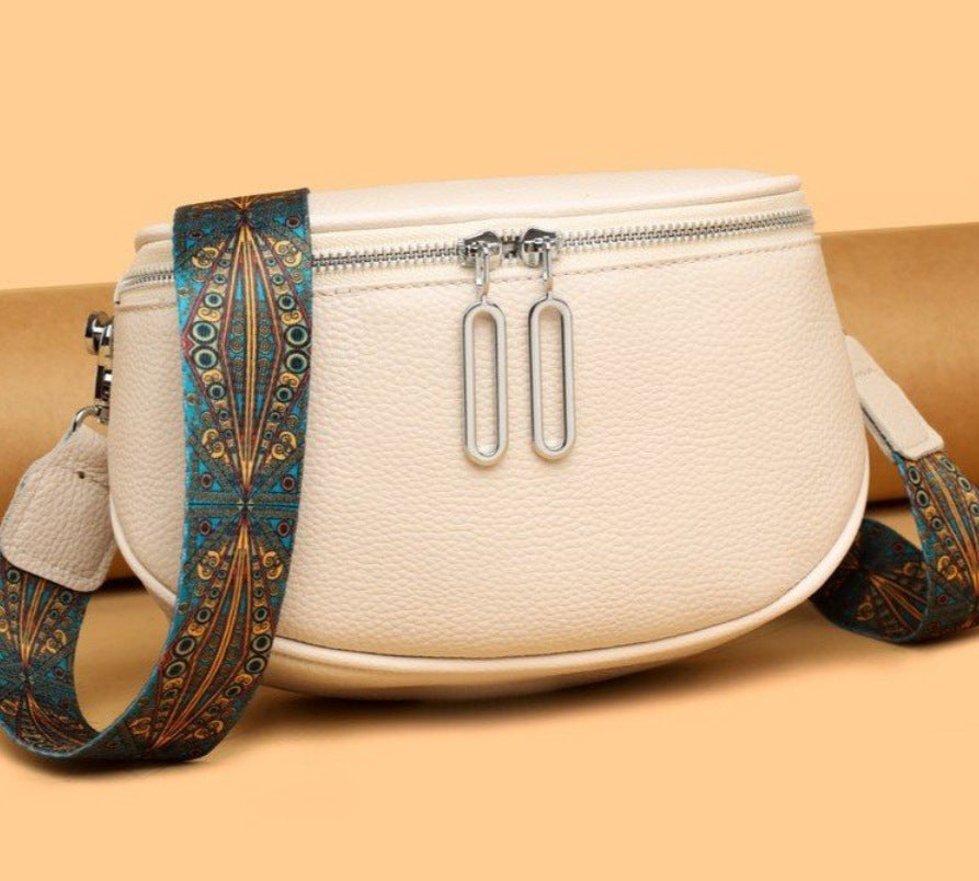 First Layer Cowhide Waist Bag Retro Shoulder Strap