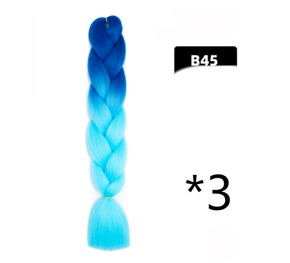 Color Big Braid African Chemical Fiber High Temperature Silk Wig Gradient