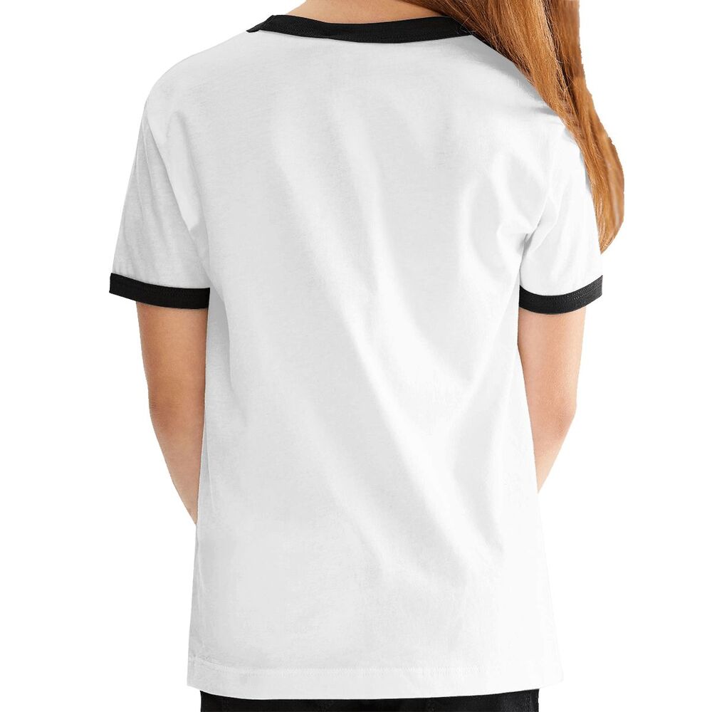 Løs T-shirt med kontrast og korte ærmer til unge