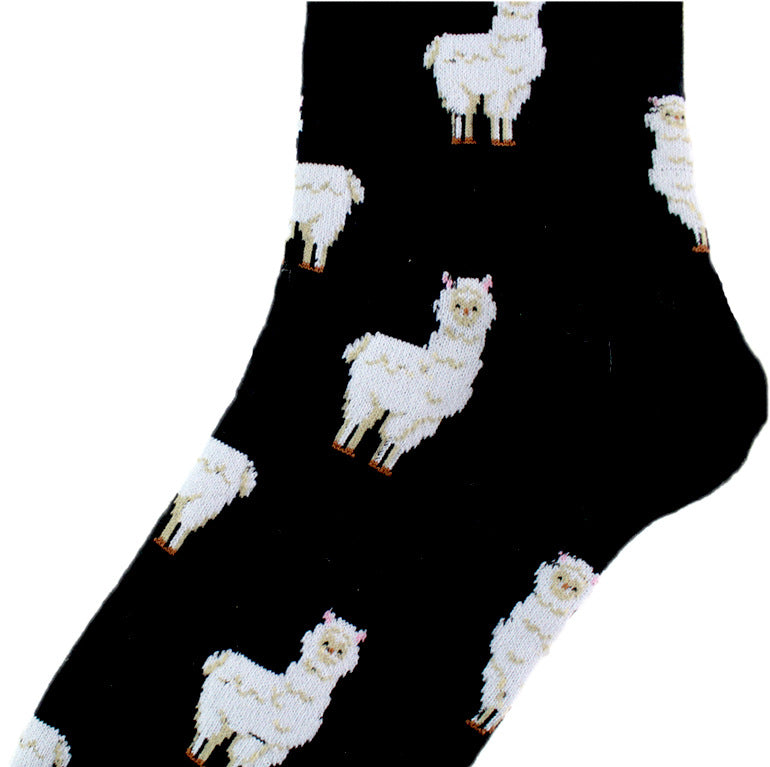 Spring Autumn And Winter Women's Cartoon Animal Middle Tube Socks