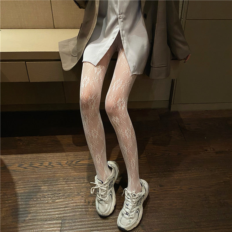 Flower Thin Mesh Lace Base Body Stockings