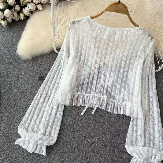 Short Lace Sun-protective Cardigan Top