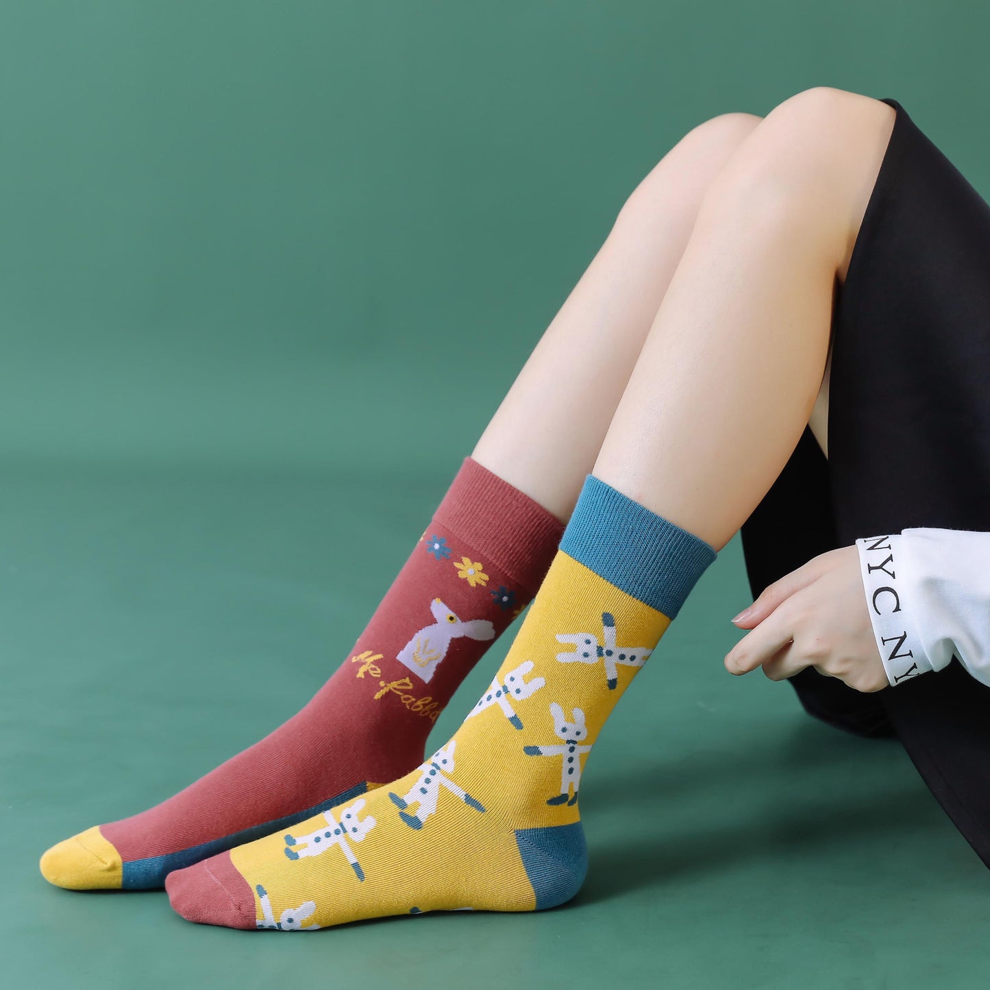 High Stockings Creative Cartoon Small Flower Tide AB