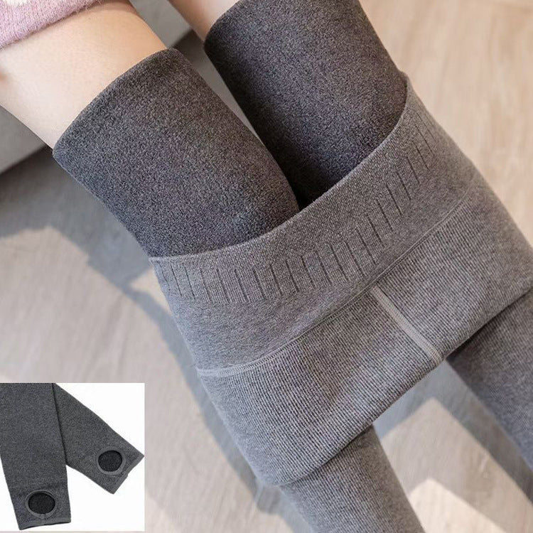 Pure Cotton Leggings Outer Wear High Waist Abdomen Buttocks Plus Velvet Thick And Seamless