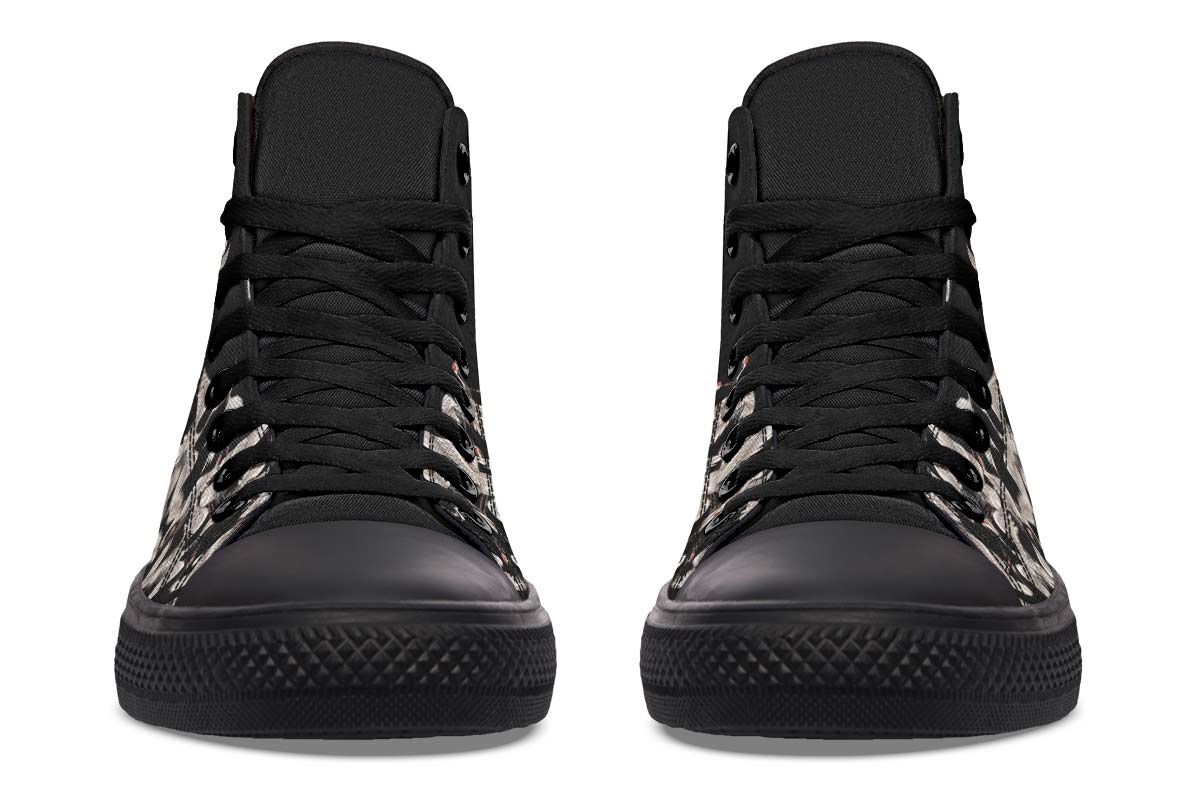 Men's And Women's Fashion Color Printing High-top Canvas Shoes