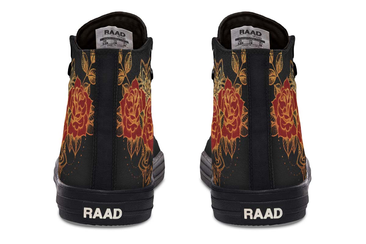 Men's And Women's Fashion Color Printing High-top Canvas Shoes