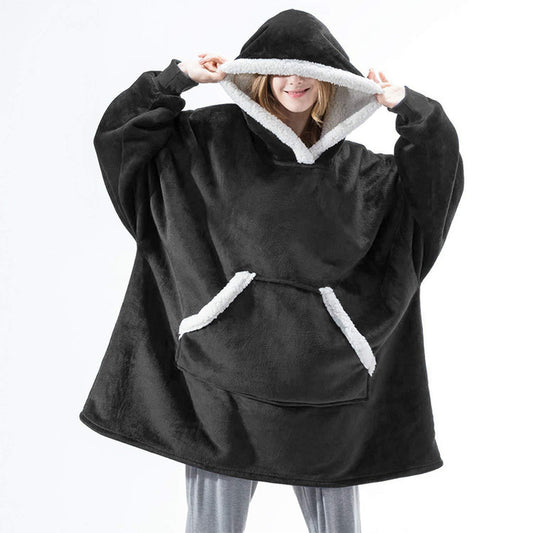 Loungewear sæt til kvinder: Hættetrøje i flannel til vinterbrug