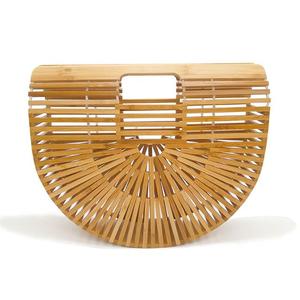 Bambusvævet taske Rattan Kreativ strandhåndtaske til kvinder
