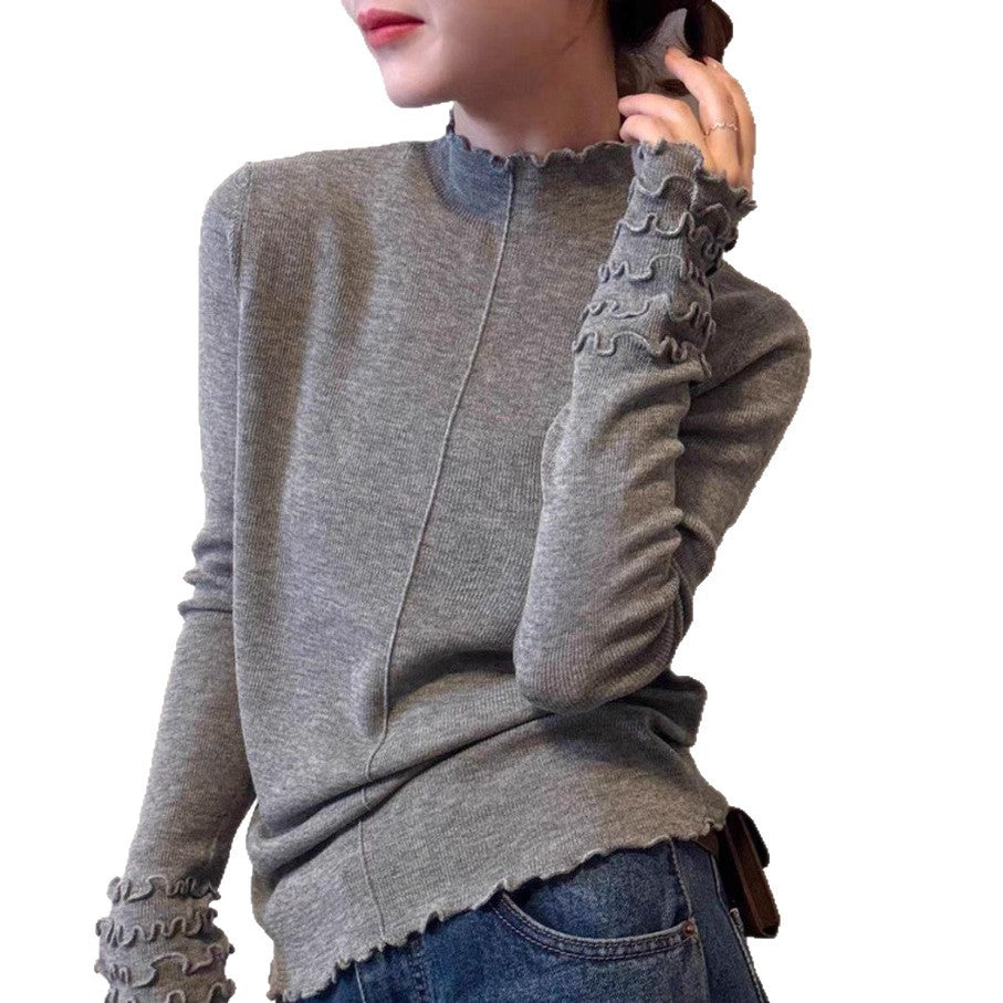 Semi-high Neck Long Sleeve Base Shirt