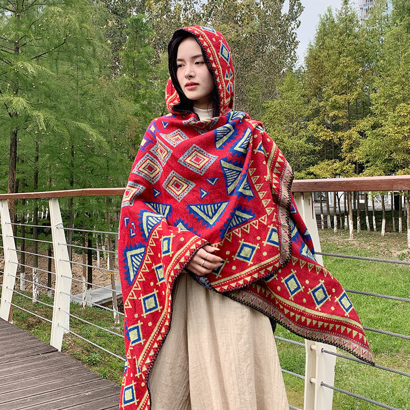 Travel Ethnic Style Women's Shawl Cloak