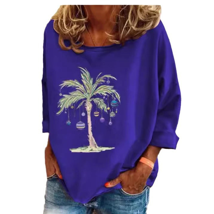 Dame tynd langærmet T-shirt med løs pasform