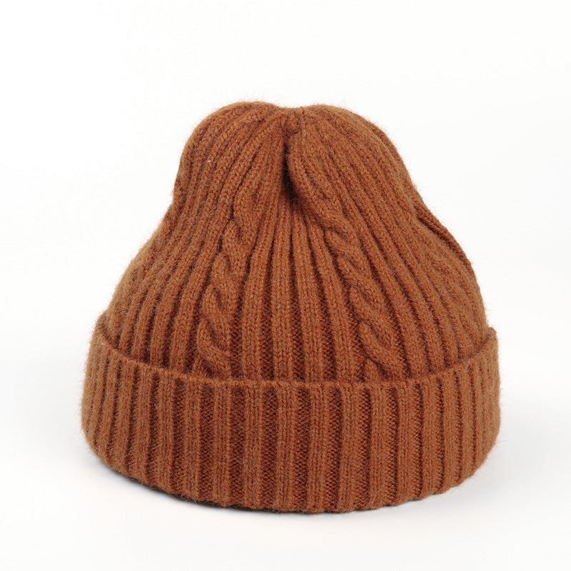 Autumn And Winter Fried Dough Twist Knitting Warm Wool Hat