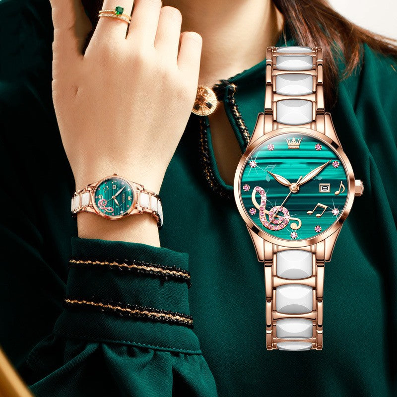 Mode diamantbelagt dame quartz ur
