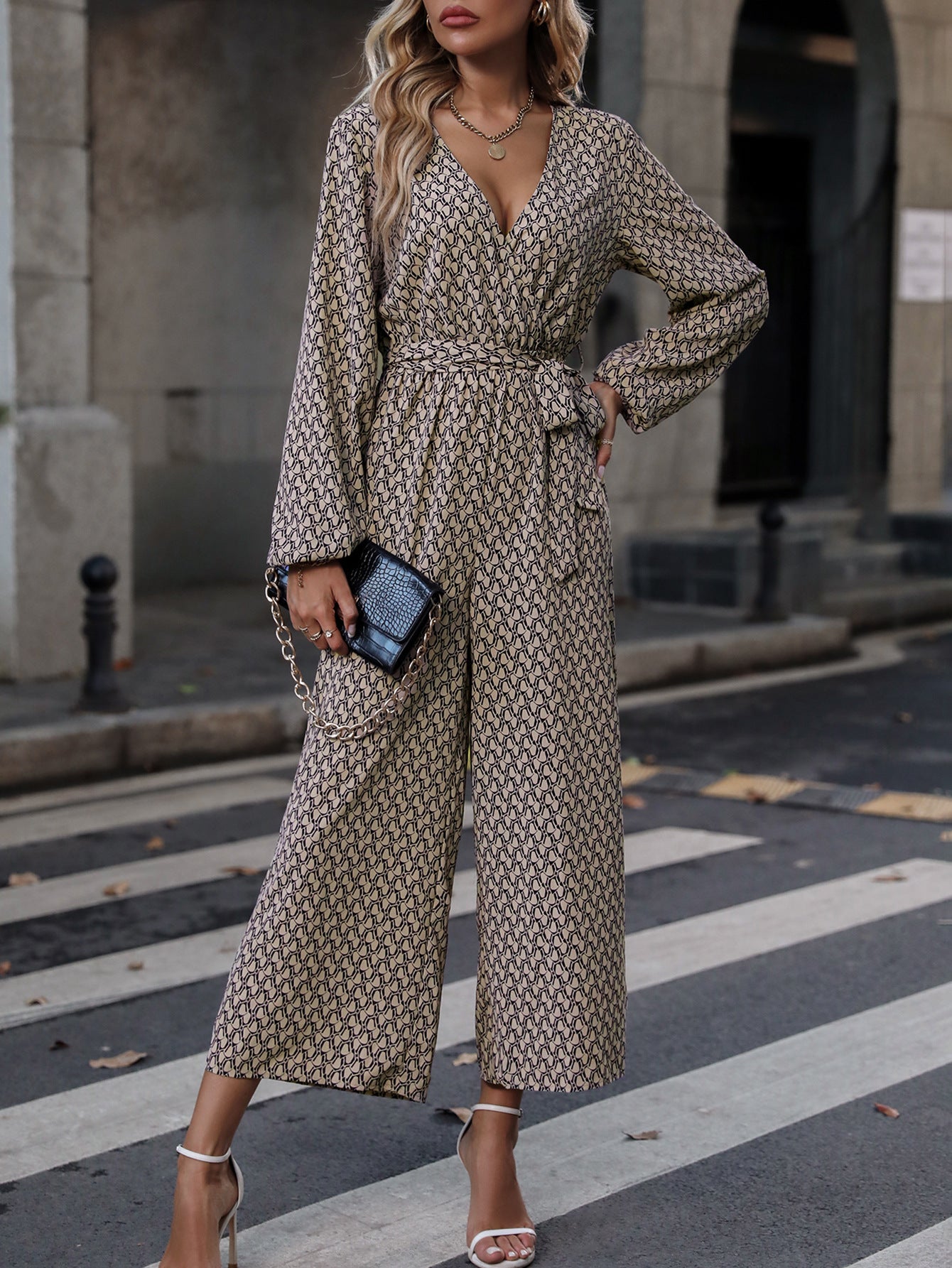 Lady Temperament Noble One-piece Long Sleeves Trousers