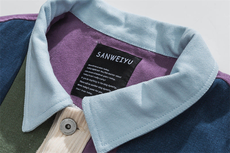 Color Contrast Patchwork Japanese Leisure Coat