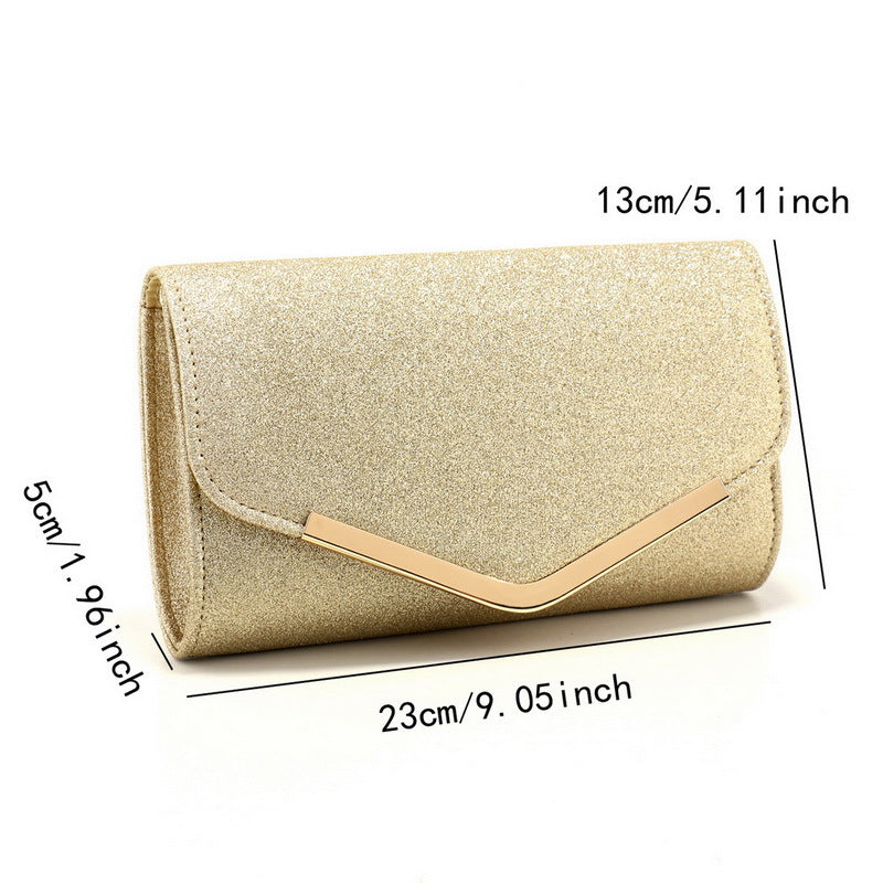 Frosted Sequins Light Luxury Dinner Bag High-grade Metal Decoration