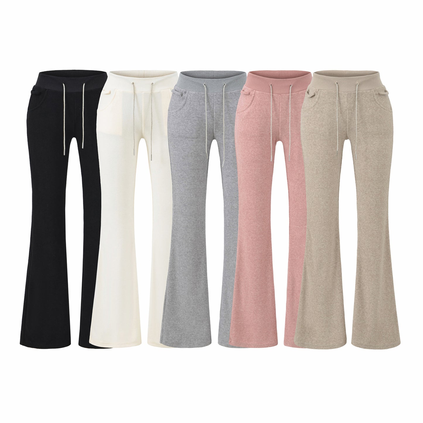 With Beaded Chains Flared Casual Trousers