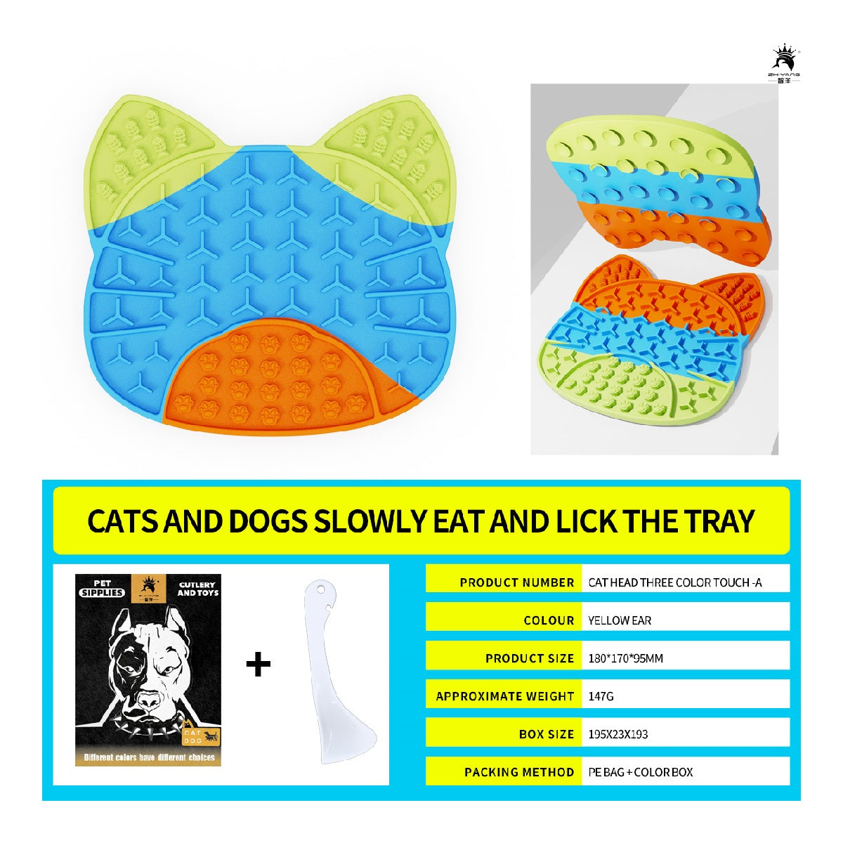 SLow Food Plate For Cats And Dogs  Can Scraper For Pets