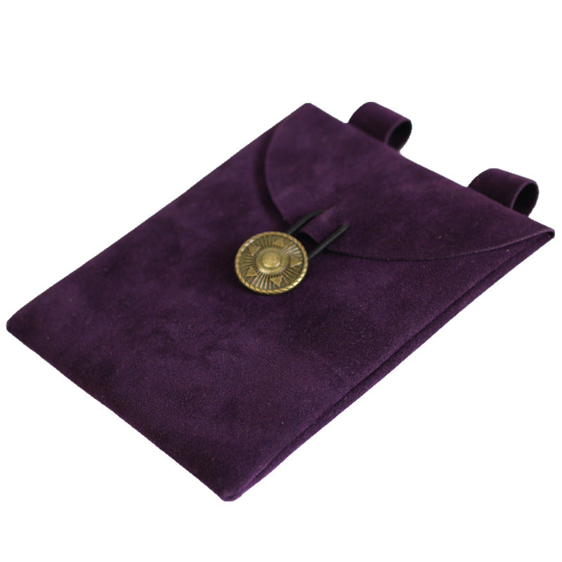 Medieval Renaissance Leather Black Suede Bag