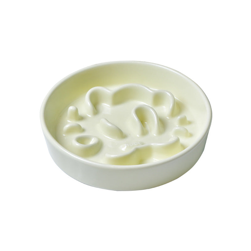 Pet Cartoon Anti Choking Ceramic Bowl