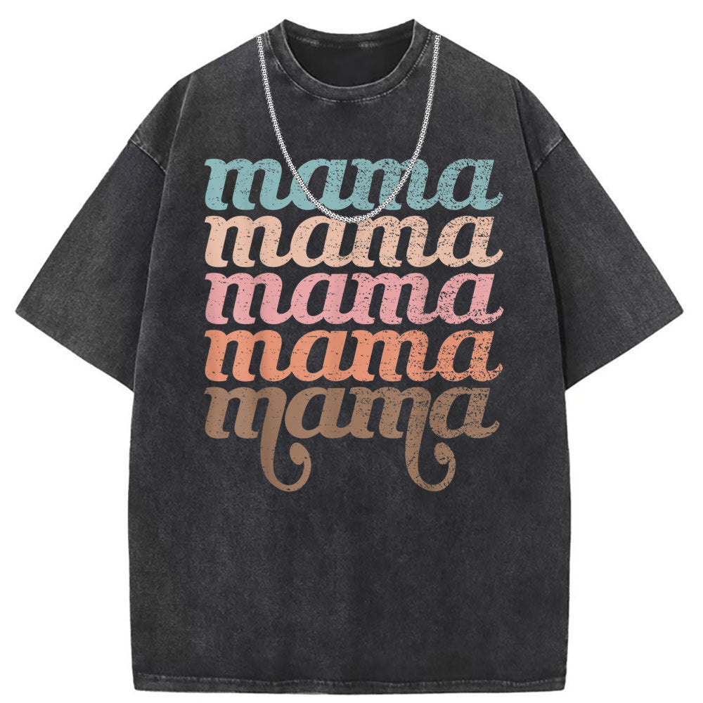 Women's Washed Old American Street Short-sleeved T-shirt
