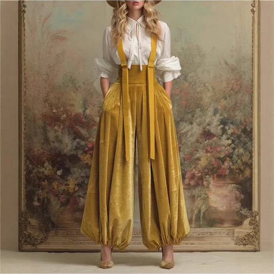 Stilfuld jumpsuit i fløjl med afslappet pasform