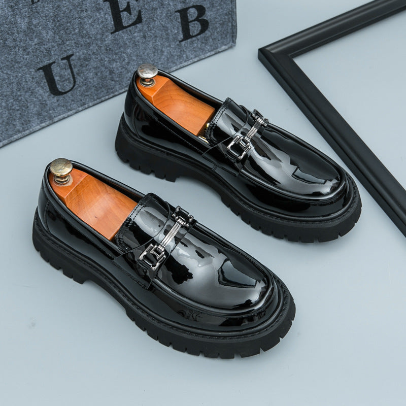 Herre Slip-on Plateausko Fritids Mokkasiner i Læder