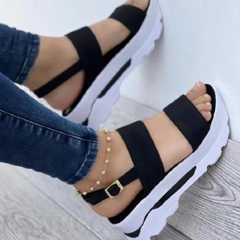Damesko Casual Spænde Plateau Sandaler Sommer Mode