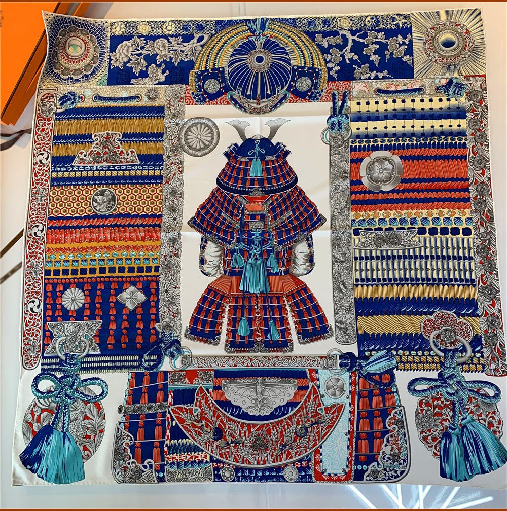 Handmade Hemming Twill Silk Printed Shawl