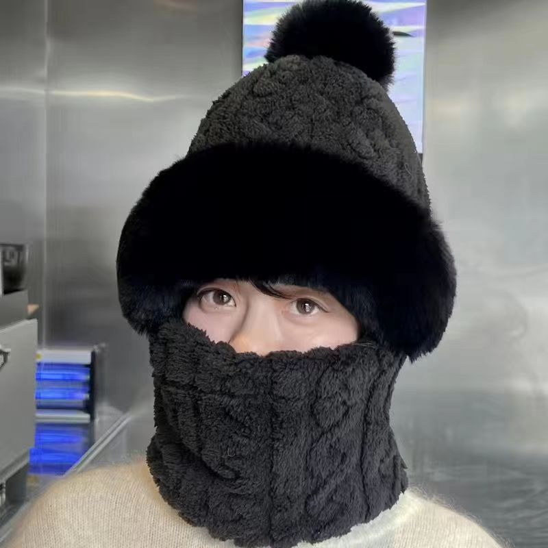 Hat Ear Protection And Wind Protection Outdoor Female Single-layer Fleece-lined