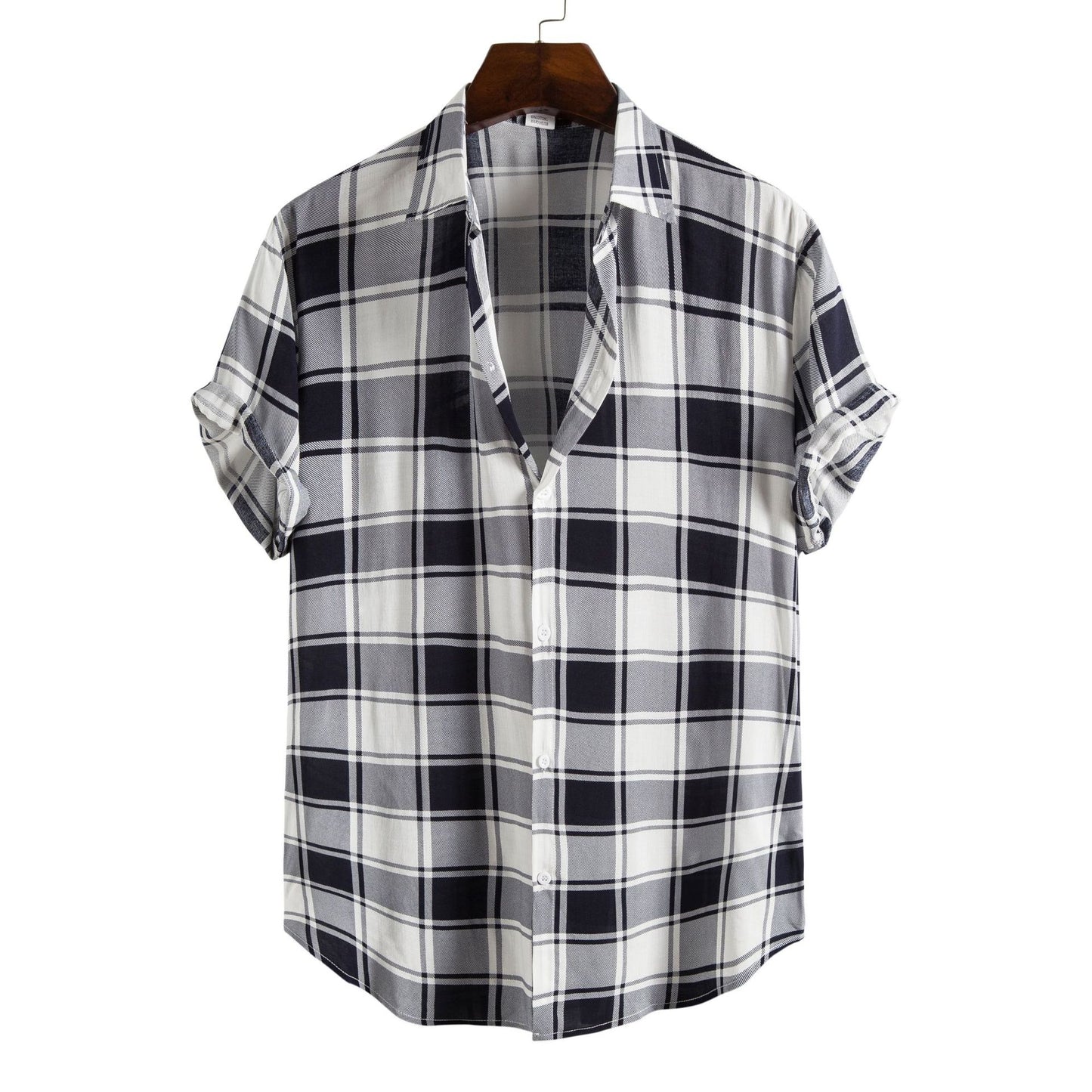 Lapel Cotton Slim-fit Printed Bamboo Shirt