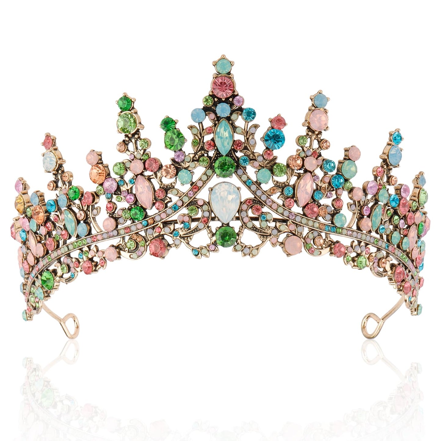 Silver Tiara and Crown for Women Crystal Queen Crowns Rhinestone Princess Tiaras for Girl Bride Wedding Hair Accessories for Bridal Birthday Party Prom Halloween Cos-Play Costume Christmas