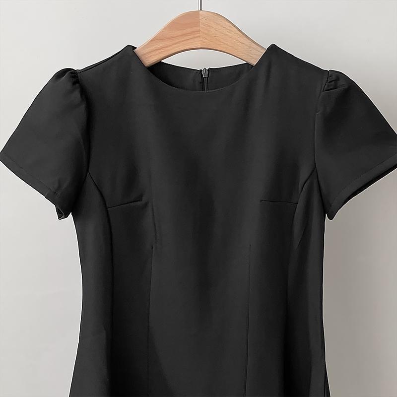 Women's Solid-Colored Casual All-Match Short-Sleeve Dress