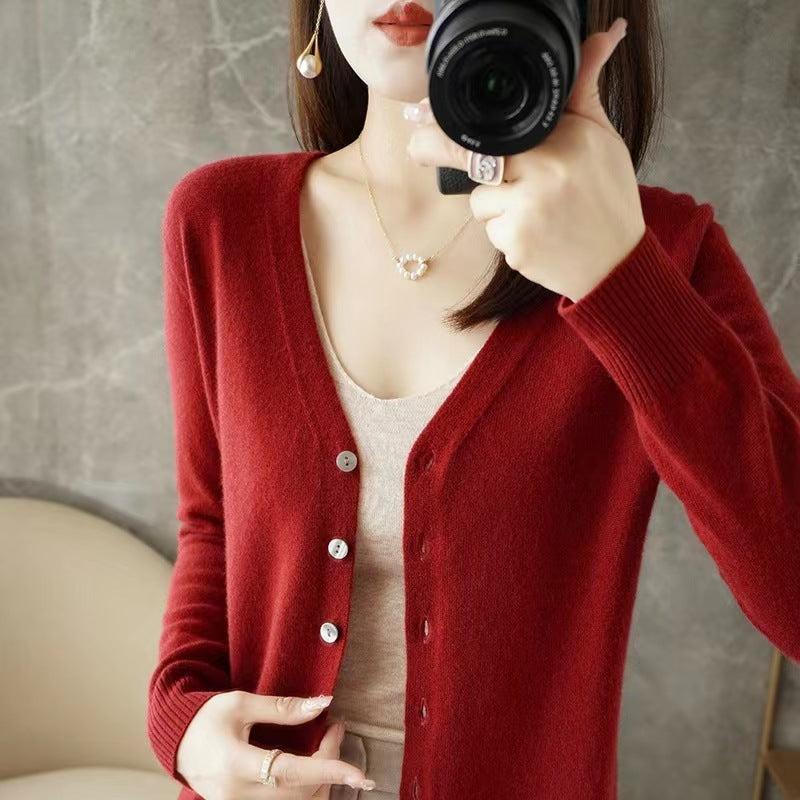 Spring And Summer New V-neck Cardigan Loose Plus Size Women's Clothing