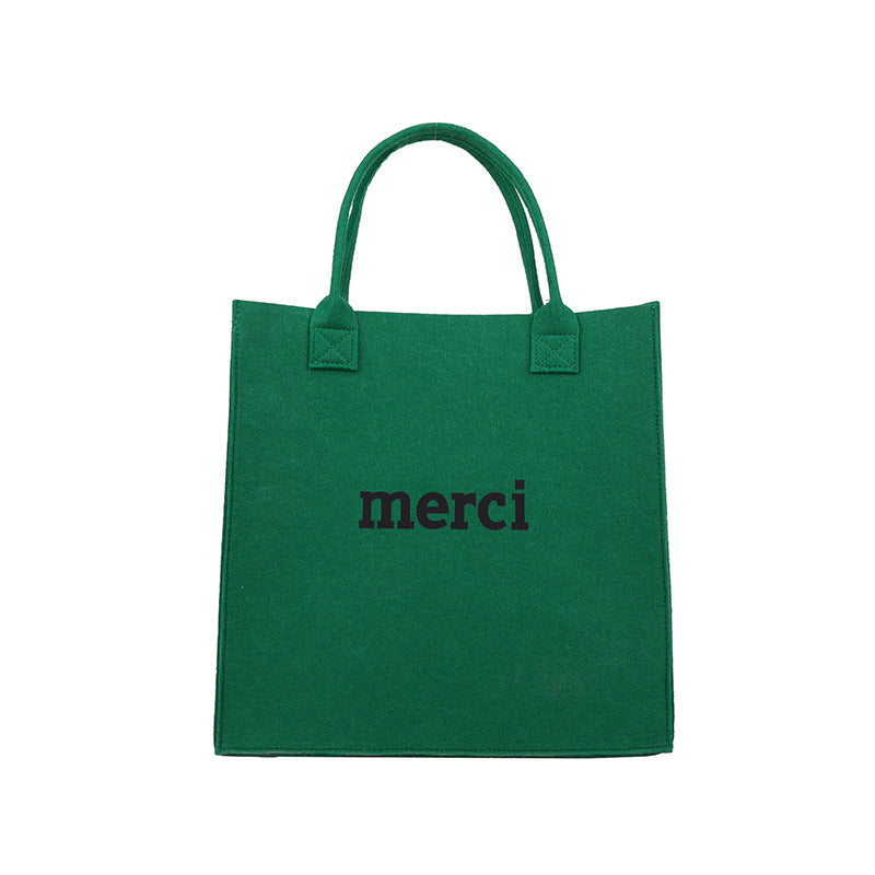 Felt One Shoulder Women's Retro Fashion Simple Handbag
