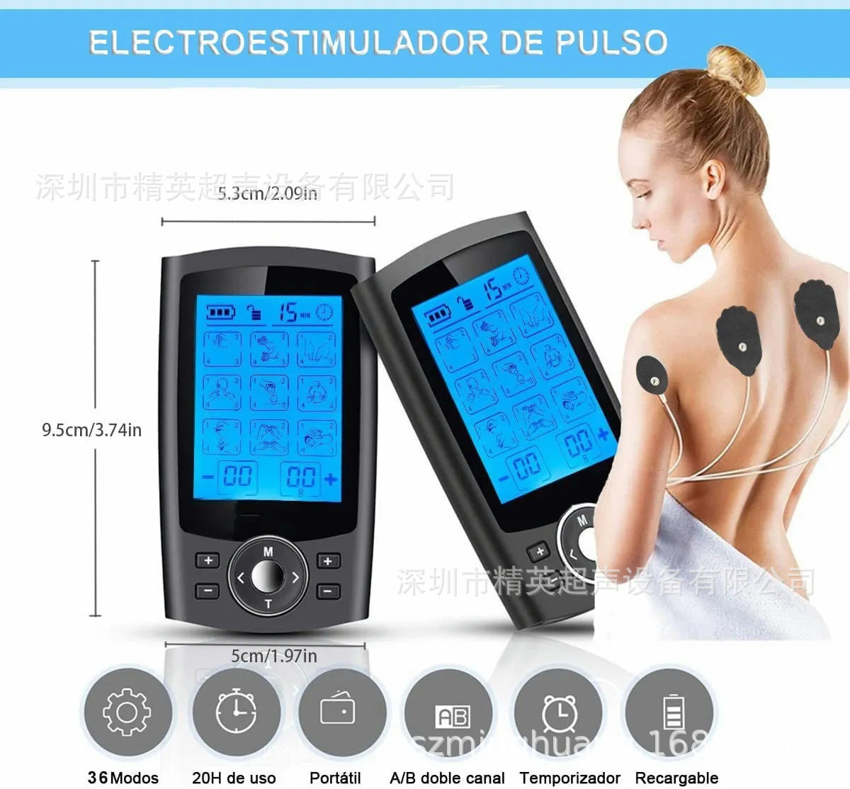 Charging Pulse Physiotherapy Massager TENS EMS Muscle Stimulator