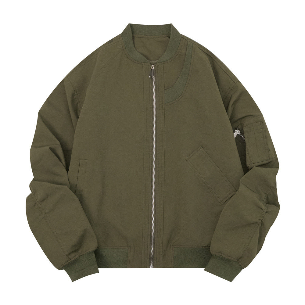 Pleated Sleeves Baggy Coat Men's Baseball Uniforms Trendy Brand Pilot Jacket Autumn And Winter