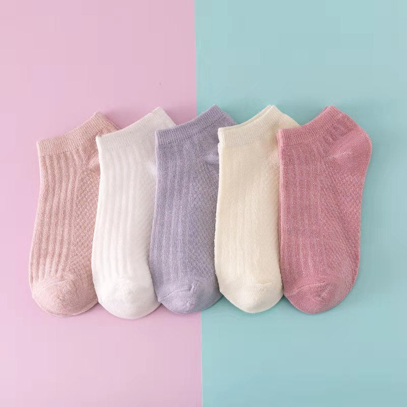 Bowknot Breathable Solid Casual Cotton Socks