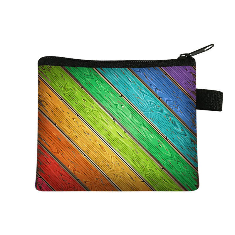Fashion Color Printing Coin Purse Polyester Portable