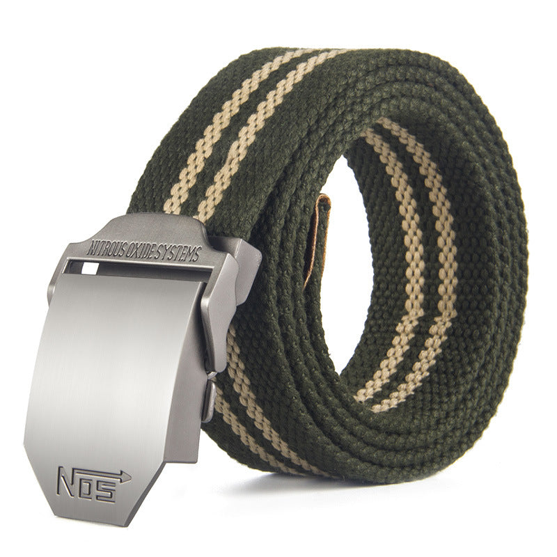 Thickened Outdoor Canvas Men's Leather  Casual Belt