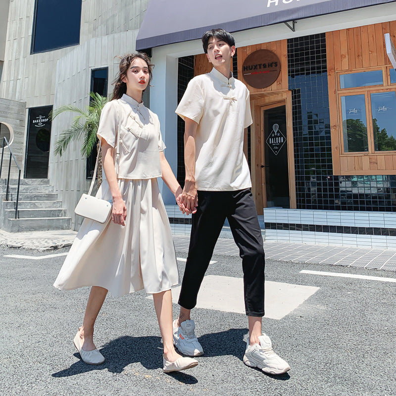 Couple's Fashionable Cute Chinese Style Top Suit