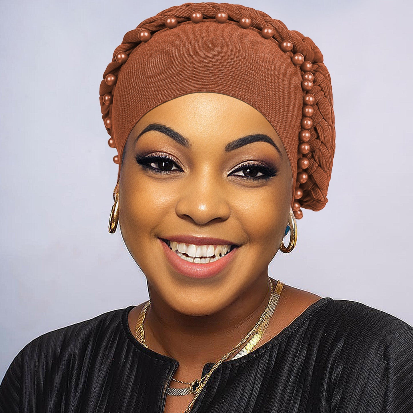 Beaded Floral Cap Pearl Braids