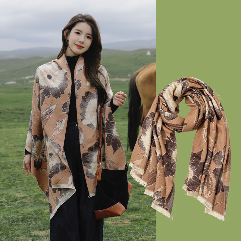 Yunnan rejsetørklæde kunstig cashmere tørklæde kvinder