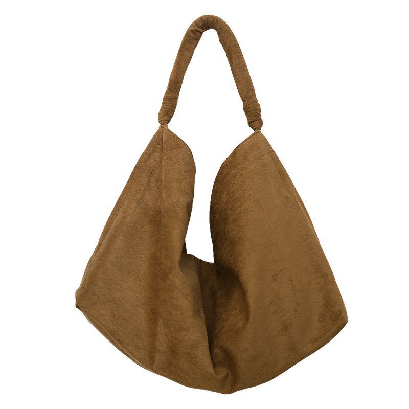 Large-Capacity Commuter Suede Solid-Color Casual Womens Bag
